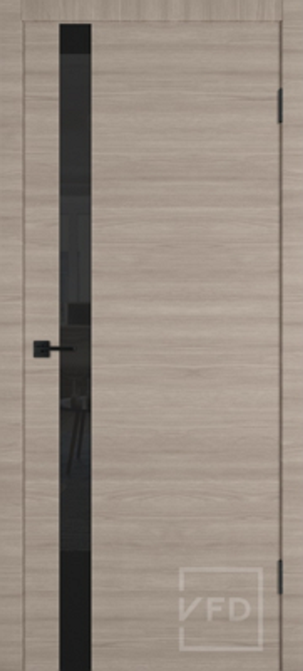 Межкомнатные двери ВФД Щитовые "SOLO" Red Oak/Black Gloss (ДО)