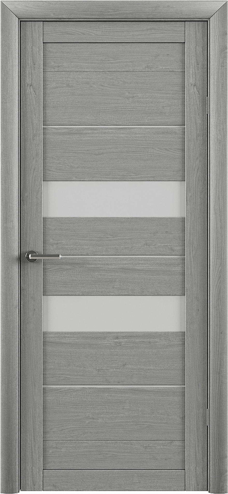 Межкомнатные двери ALBERO "Т-4" Ясень Дымчатый (ДО) Матовое белое