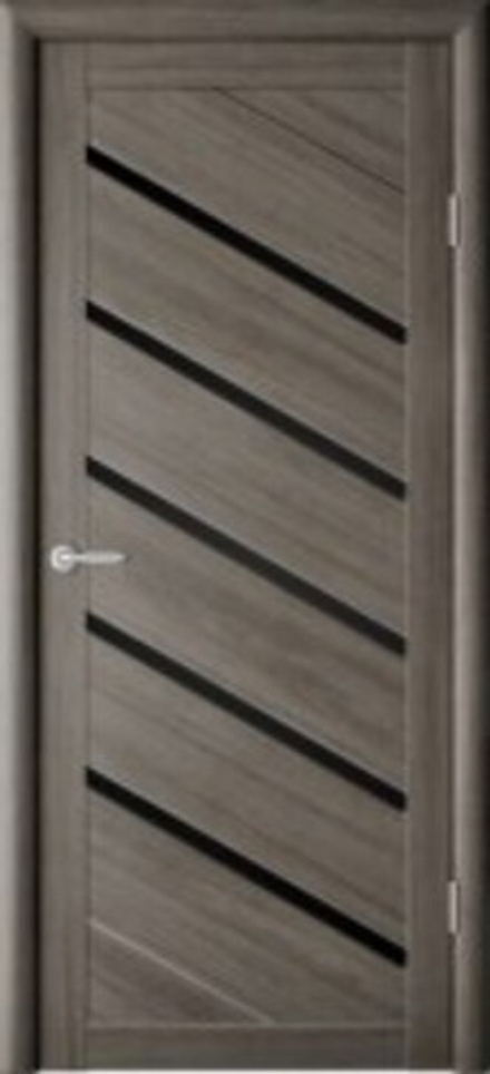 Межкомнатные двери ALBERO "Сингапур" Кедр Серый (ДО) Черный акрилат