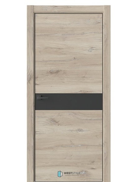 ДВЕРИ WestStyle  "IN 1" Дуб Мехико /Черное сатин Matelac /алюм.кромка  ДО