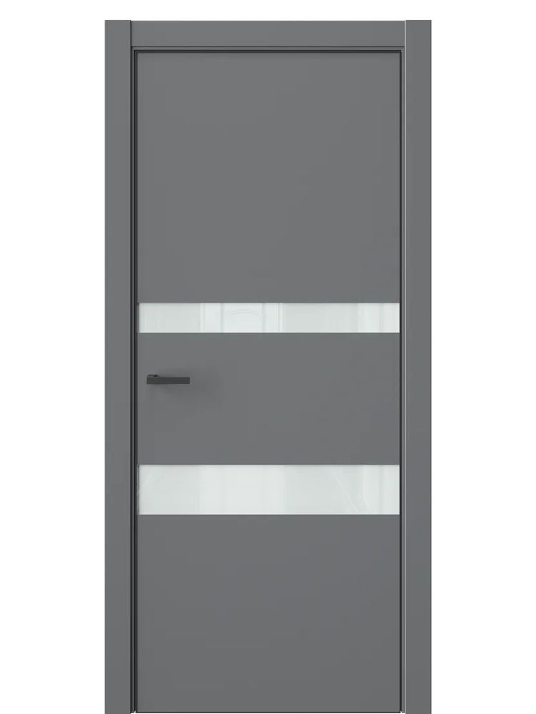 Двери WestStyle  "IN 16" Альпийская Ночь /Белое Lacobel /алюм.кромка ДО