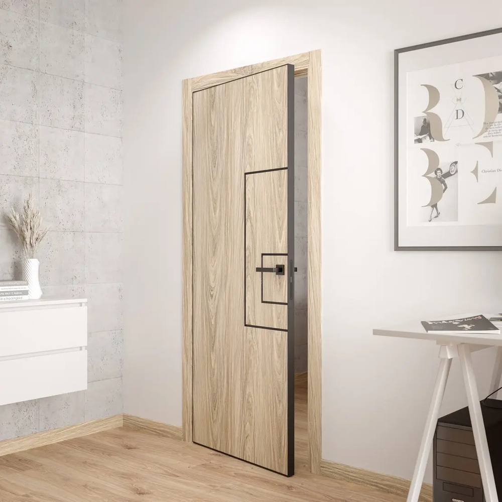 Двери WestStyle  "IN 41" Серая Гавань /алюм.кромка  ДГ