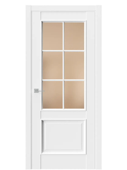 Двери WestStyle En 6 Emlayer белый / Бронза Сатинат  ДО