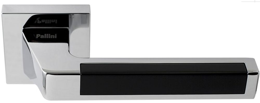 Дверные ручки pallini prime "лиссабон" pal-z05-s pc/matblack цвет - полированный хром/черный