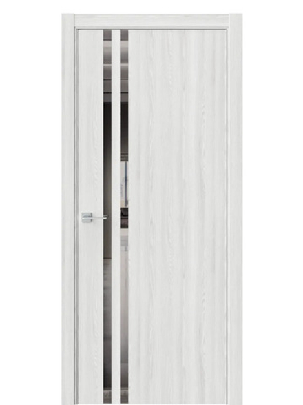 Двери WestStyle  "IN 37" Клен Айс /Зеркало графит /алюм.кромка  ДО