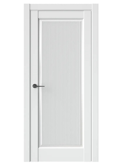 Двери WestStyle  LVT 1 FL Белая Вуаль/ Белое Сатинат ДО