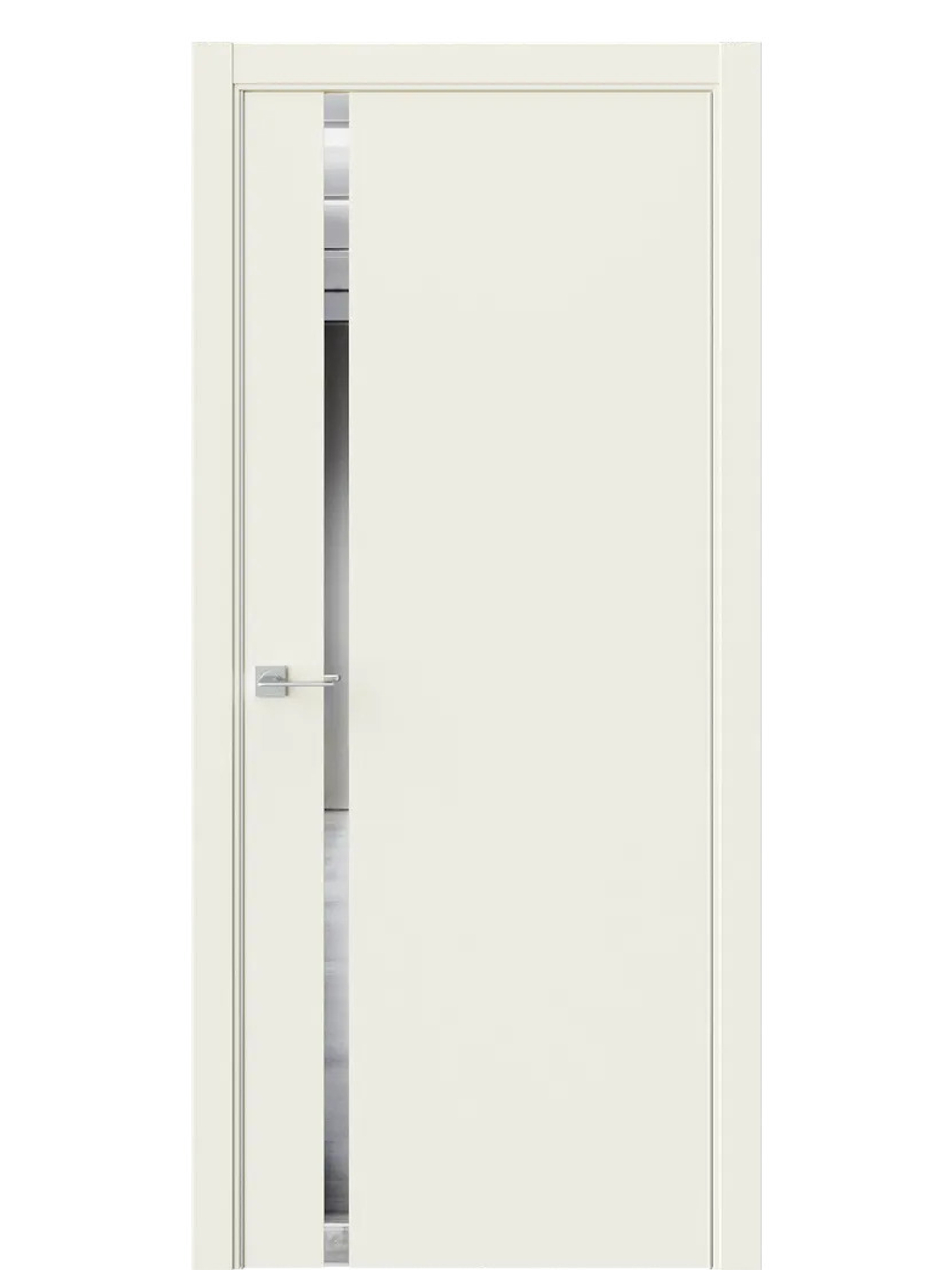 Двери WestStyle  "IN 36" EmLayer Бежевый /Зеркало /алюм.кромка  ДО