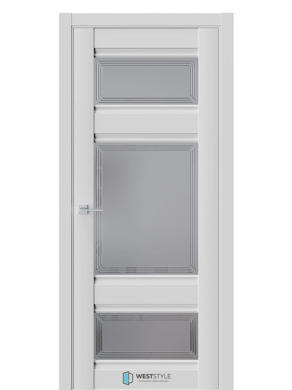Двери WestStyle  "ChЕ 10" Emlayer Серый/ графит сатинат  ДО