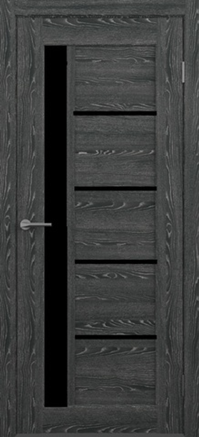 Межкомнатные двери ALBERO "Мехико" Черное дерево/ Черное стекло (ДО)