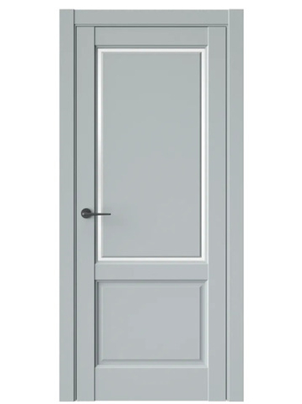 Двери WestStyle  LVT 3Е Платиновый Дым/ Белое Сатинат ДО