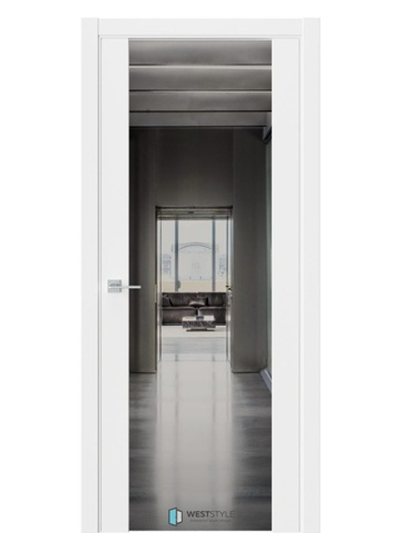 Двери WestStyle Е7  Emlayer белый/ зеркало графит ДО