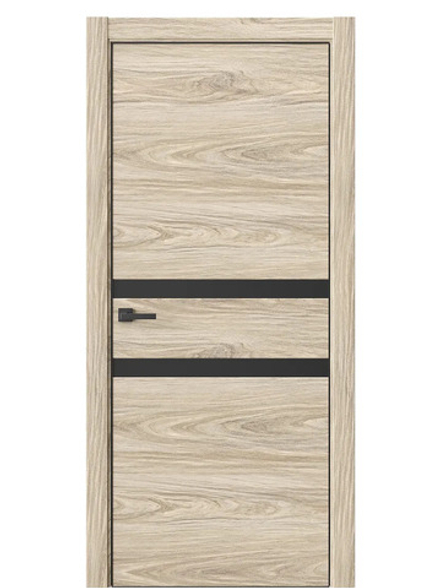 Двери WestStyle  "IN 13" Дуб Мюнстер /Черное сатин Matelac /алюм.кромка  ДО