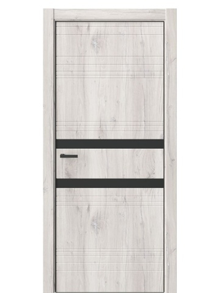 Двери WestStyle  "IN 13" Дуб Джуно /Черное сатин Matelac /алюм.кромка  ДО