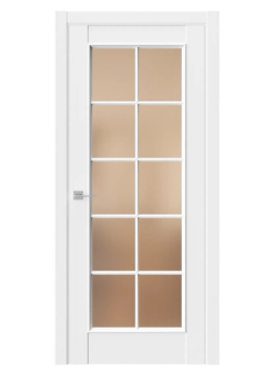 Двери WestStyle En 2 Emlayer белый / Бронза Сатинат  ДО