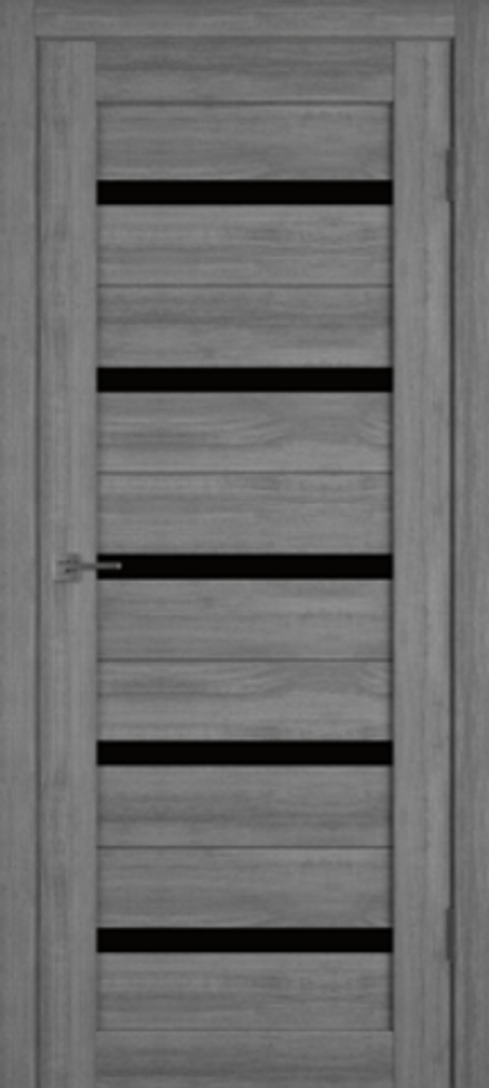 Межкомнатные двери ВФД GL Light 7 MOUSE/Черное стекло (ДО)