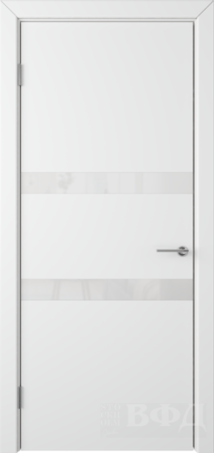 Межкомнатные двери ВФД "Ньюта" Белая эмаль 59ДО0 Лакобель белое