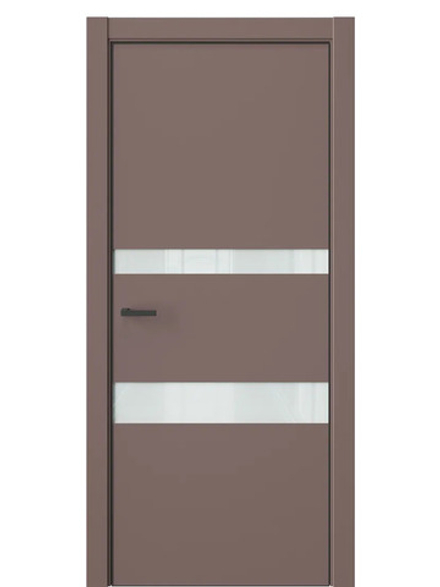 Двери WestStyle  "IN 16" Милкшейк /Белое Lacobel /алюм.кромка  ДО