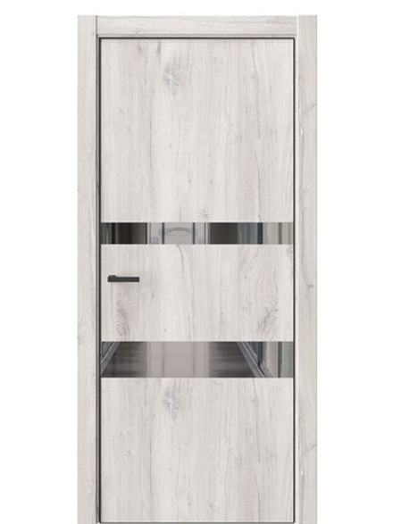 Двери WestStyle  "IN 16" Дуб Джуно /Зеркало графит /алюм.кромка  ДО