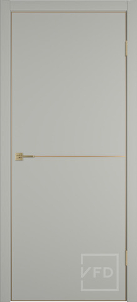Межкомнатные двери ВФД "URBAN 1" 4х4 Emalex Taupe/ Gold Mould (Алюминиевая кромка) ДГ