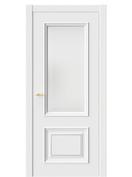 Двери WestStyle  "Брюгге 4М" RAL Тон белый/молдинг хром матовый/сатин ДО