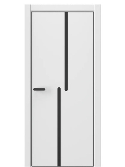 Двери WestStyle  "IN М2.2" Белая Вуаль /молдинг /алюм.кромка  ДГ