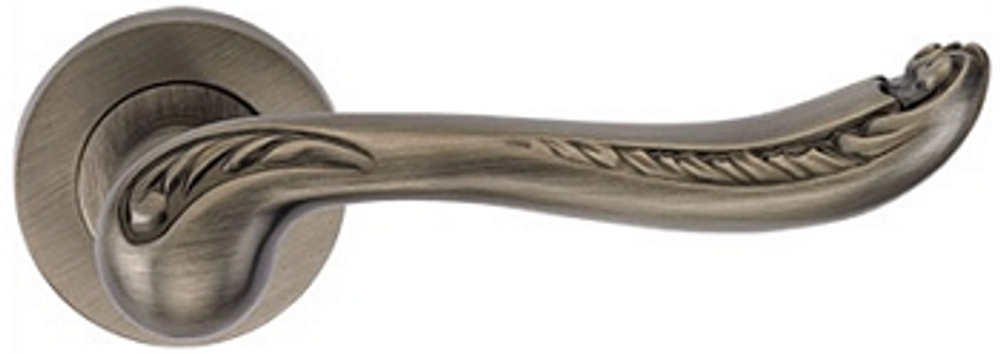 Дверные ручки на круглой накладке archie acanto bl. silver цвет- черненое серебро