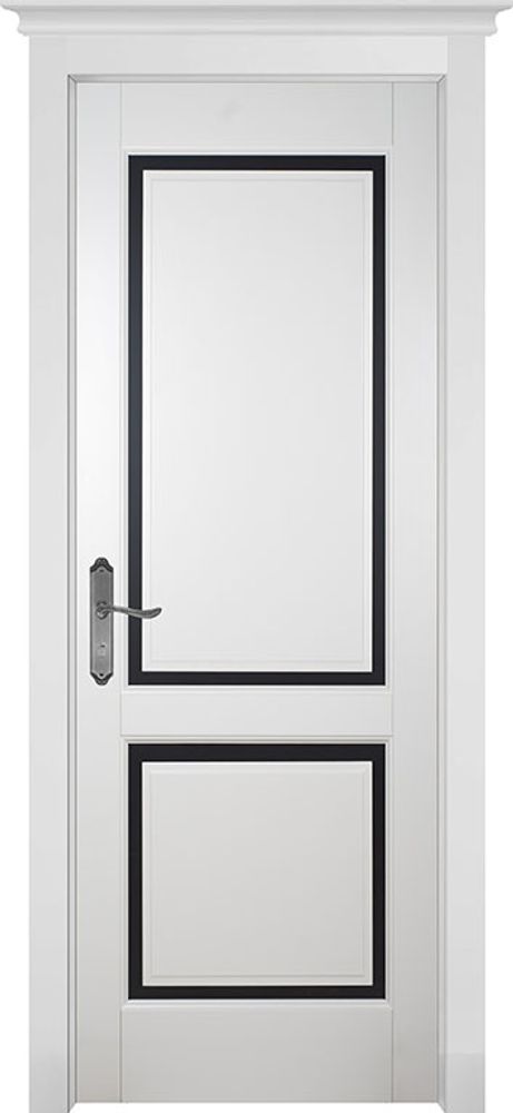 Двери межкомнатные София ДО массив ольхи /Эмаль белая /Мателюкс графит