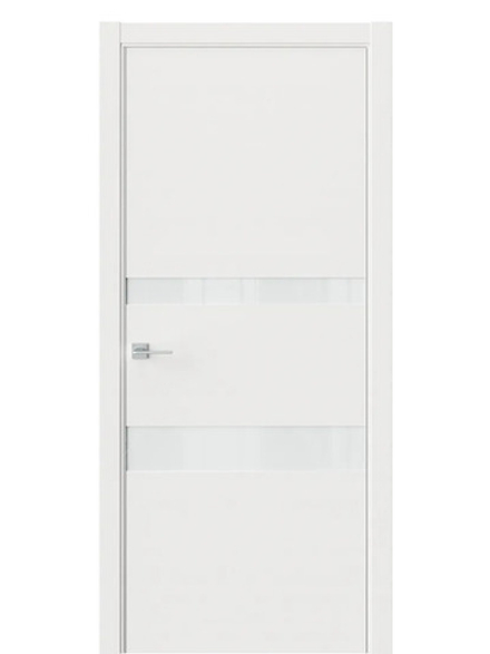 Двери WestStyle  "IN 16" Белое Дерево /Белое Lacobel /алюм.кромка ДО