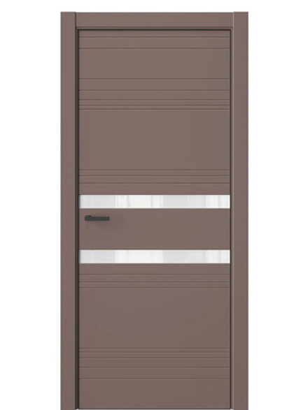 Двери WestStyle  "IN 13" Милкшейк /Аляска Lacobel /алюм.кромка  ДО