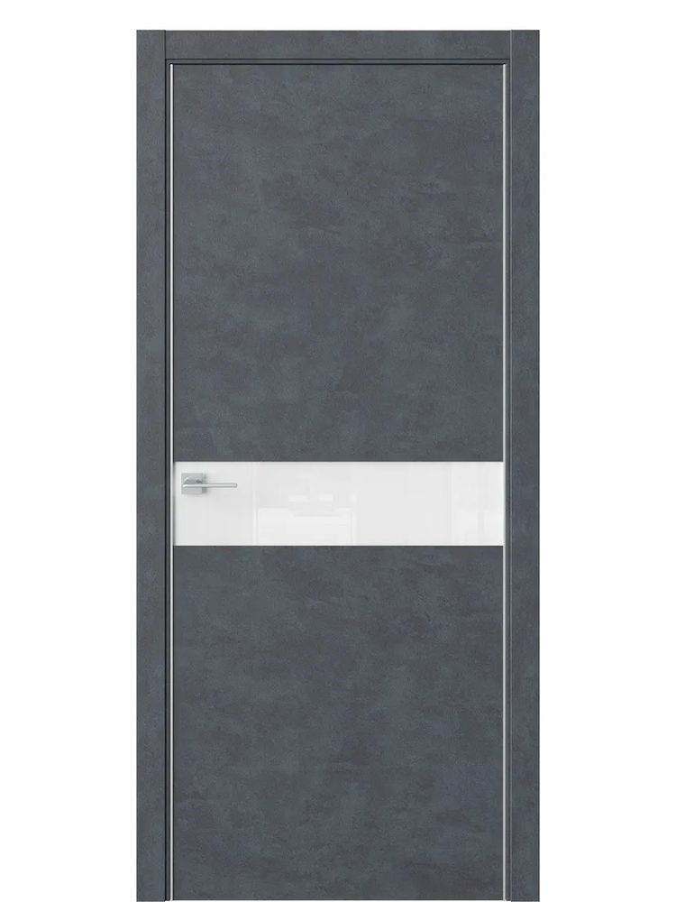 Двери WestStyle  "IN 1" Бетон Маренго /Аляска Lacobel /алюм.кромка ДО