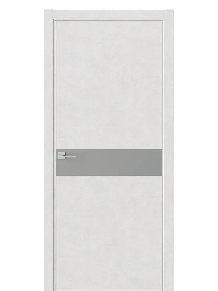 Двери WestStyle  "IN 1" Бетон Лайт /Зеркало сатин графит /алюм.кромка  ДО