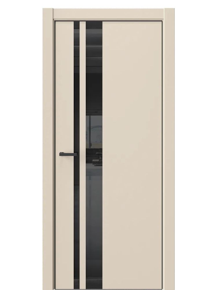 Двери WestStyle  "IN 38" Лазурный Песок /Чёрное Lacobel /алюм.кромка  ДО