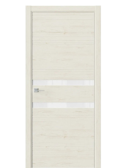 Двери WestStyle  "IN 13" Дуб Джентл /Аляска Lacobel /алюм.кромка ДО