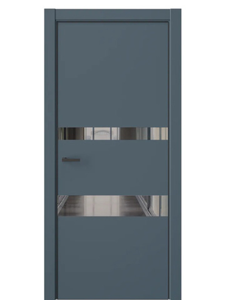 Двери WestStyle  "IN 16" Океанская Волна /Зеркало графит /алюм.кромка  ДО