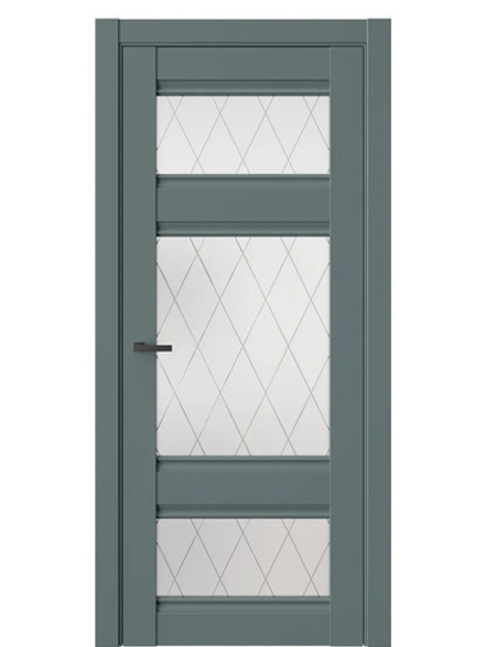 Двери WestStyle  "ChЕ 10" Нефритовый Сад/ белое сатинат  ДО