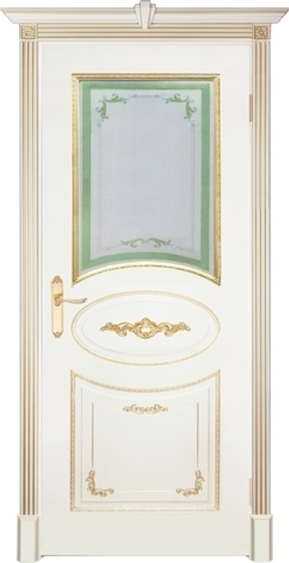 Межкомнатные двери INTERNE DOORS "АМЕЛИЯ" (ДО) Слоновая кость/патина золото