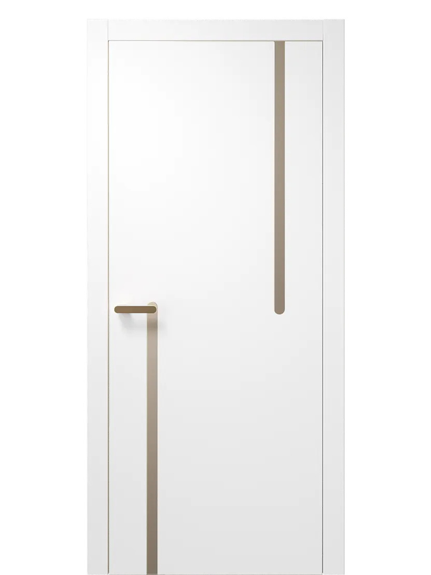 Двери WestStyle  "IN М2" Меринос Белый /молдинг /алюм.кромка  ДГ