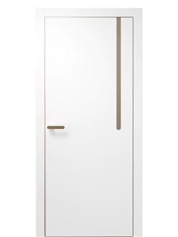 Двери WestStyle  "IN М1.2" Меринос Белый /молдинг /алюм.кромка  ДГ