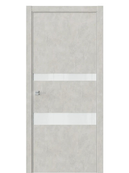 Двери WestStyle  "IN 16" Бетон Смоки /Белое Lacobel /алюм.кромка ДО