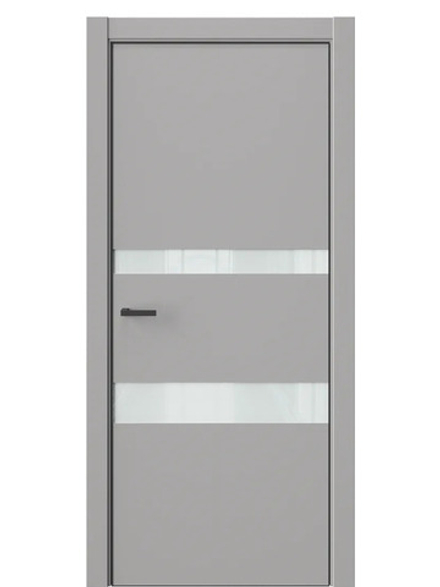 Двери WestStyle  "IN 16" Макиато /Белое Lacobel /алюм.кромка  ДО