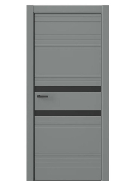 Двери WestStyle  "IN 13" Морская Галька /Черное сатин Matelac /алюм.кромка  ДО