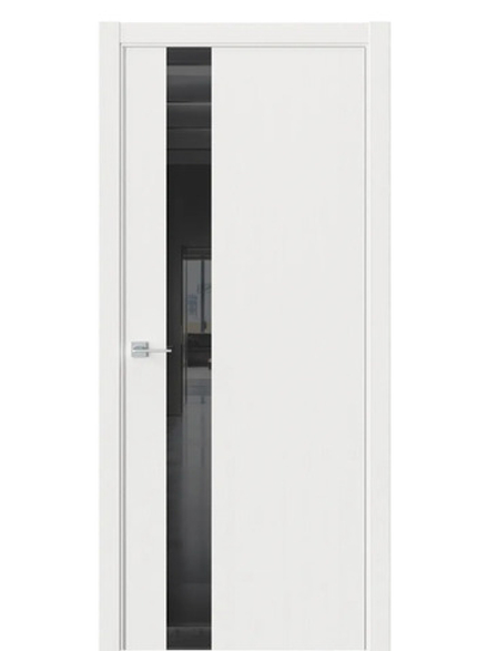 Двери WestStyle  "IN 2" Белое Дерево /Чёрное Lacobel /алюм.кромка ДО
