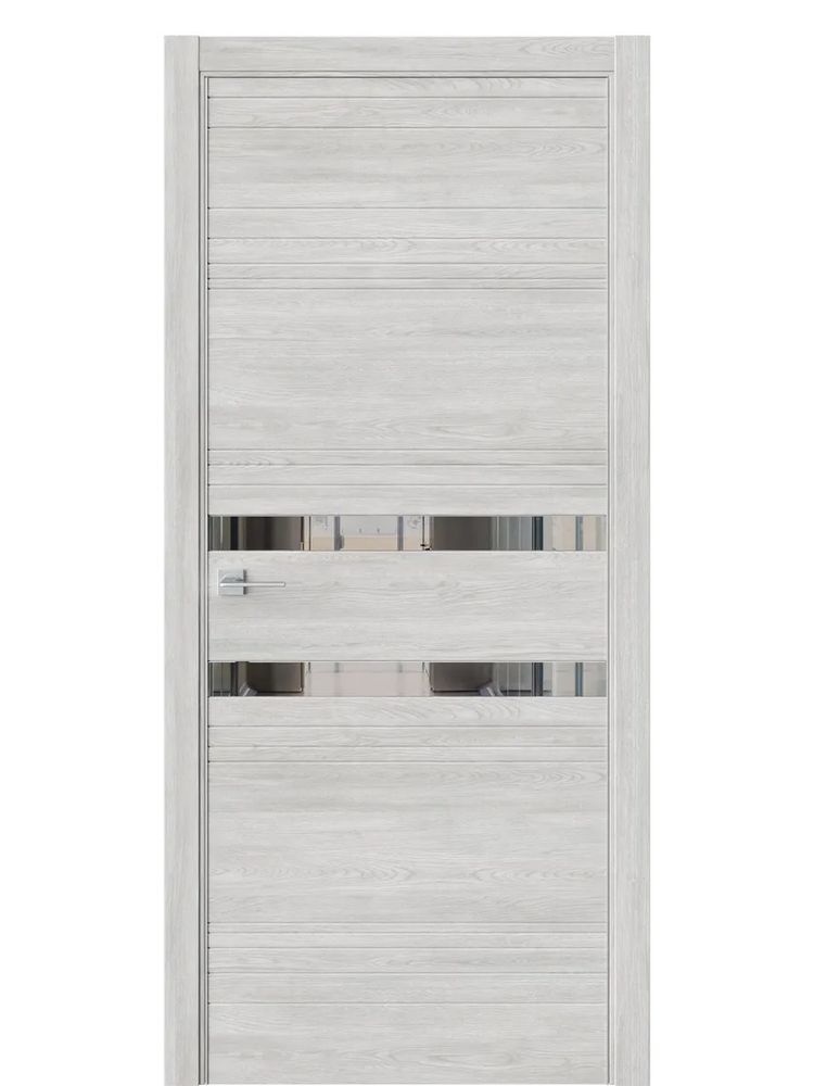 Двери WestStyle  "IN 13" Дуб Оксфорд /Зеркало Графит /алюм.кромка  ДО