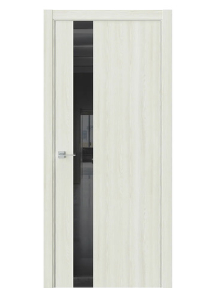 Двери WestStyle  "IN 2" Клен Крем /Чёрное Lacobel /алюм.кромка  ДО