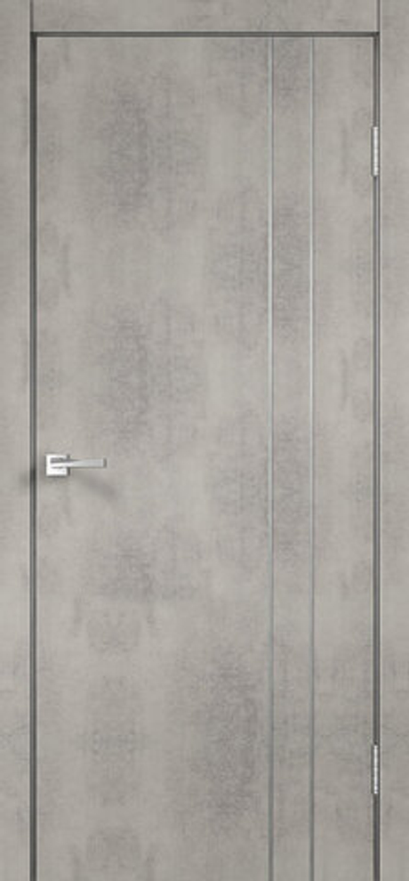 Двери "модерн" 506 al2 бетон светлый/вставка алюминий/алюминиевая кромка дг