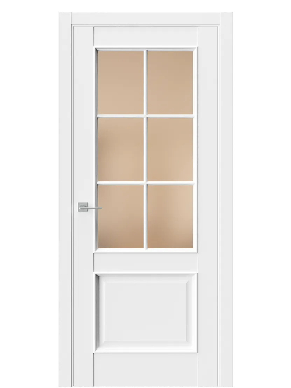 Двери WestStyle En 6 Emlayer белый / Бронза Сатинат  ДО