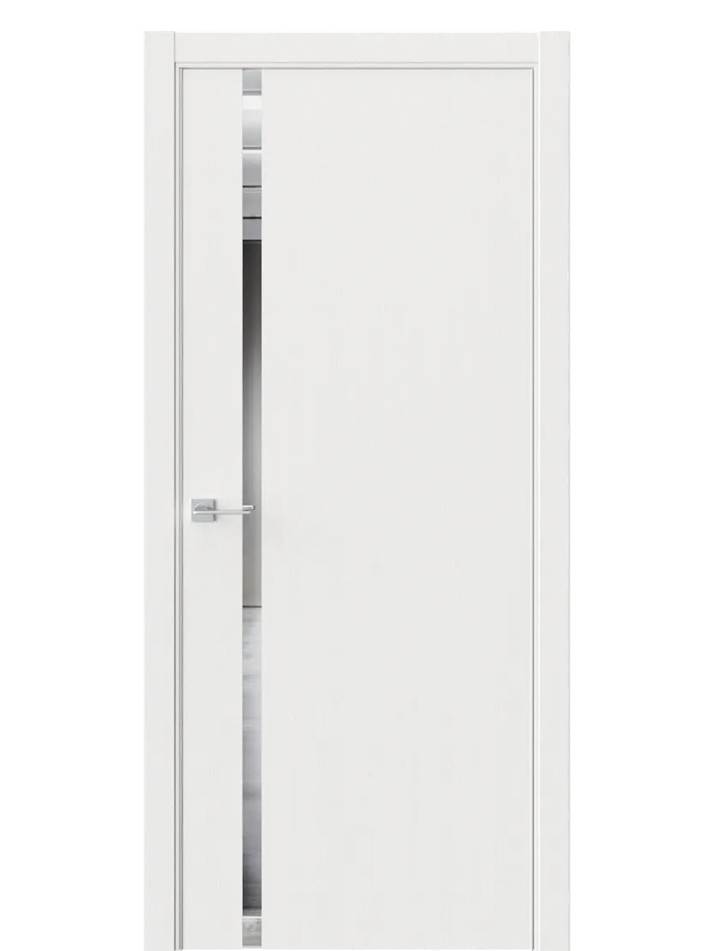 Двери WestStyle  "IN 36" Белое Дерево /Зеркало /алюм.кромка ДО