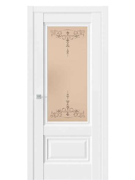 Двери WestStyle  "Ch 8"  Emlayer белый/ бронза сатинат ДО