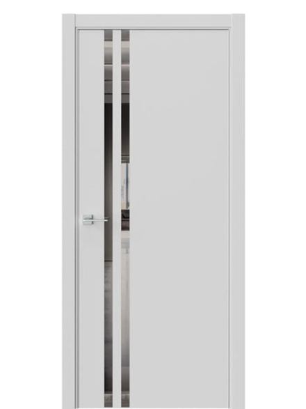 Двери WestStyle  "IN 37" EmLayer Серый /Зеркало графит /алюм.кромка  ДО