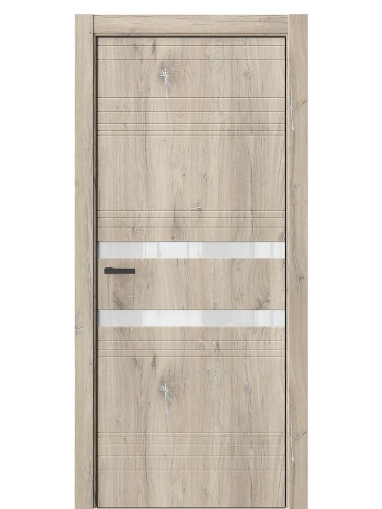 Двери WestStyle  "IN 13" Дуб Мехико /Аляска Lacobel /алюм.кромка  ДО